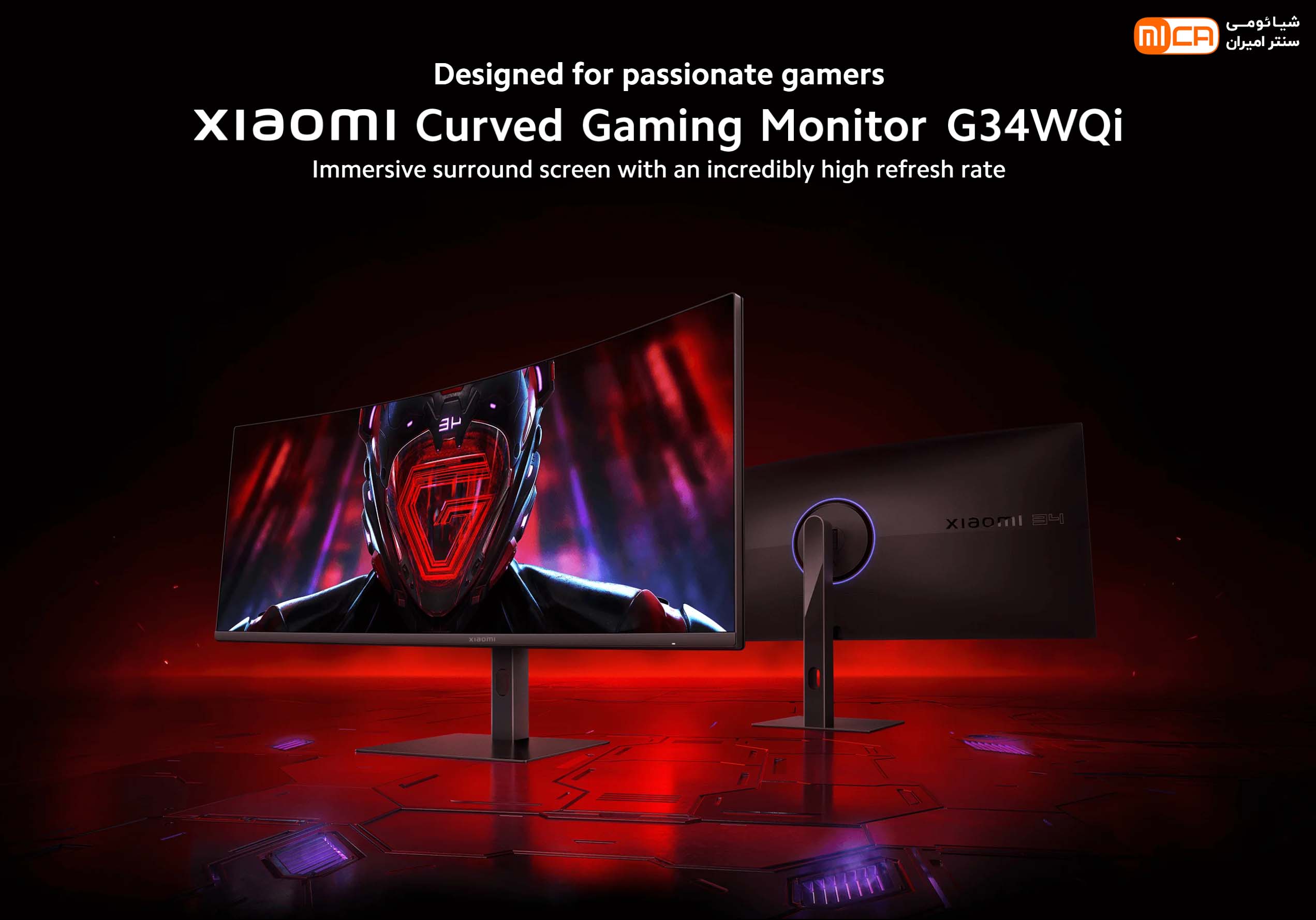 مانیتور گیمینگ محنی سایز 34 اینچ شیائومی مدل Mi Curved Gaming Monitor G34WQi